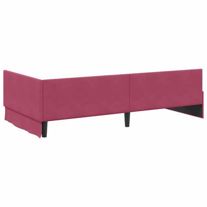 Rohový Rám Postele S Čelo Víno Červené 80 Cm X 200 Cm Samet
