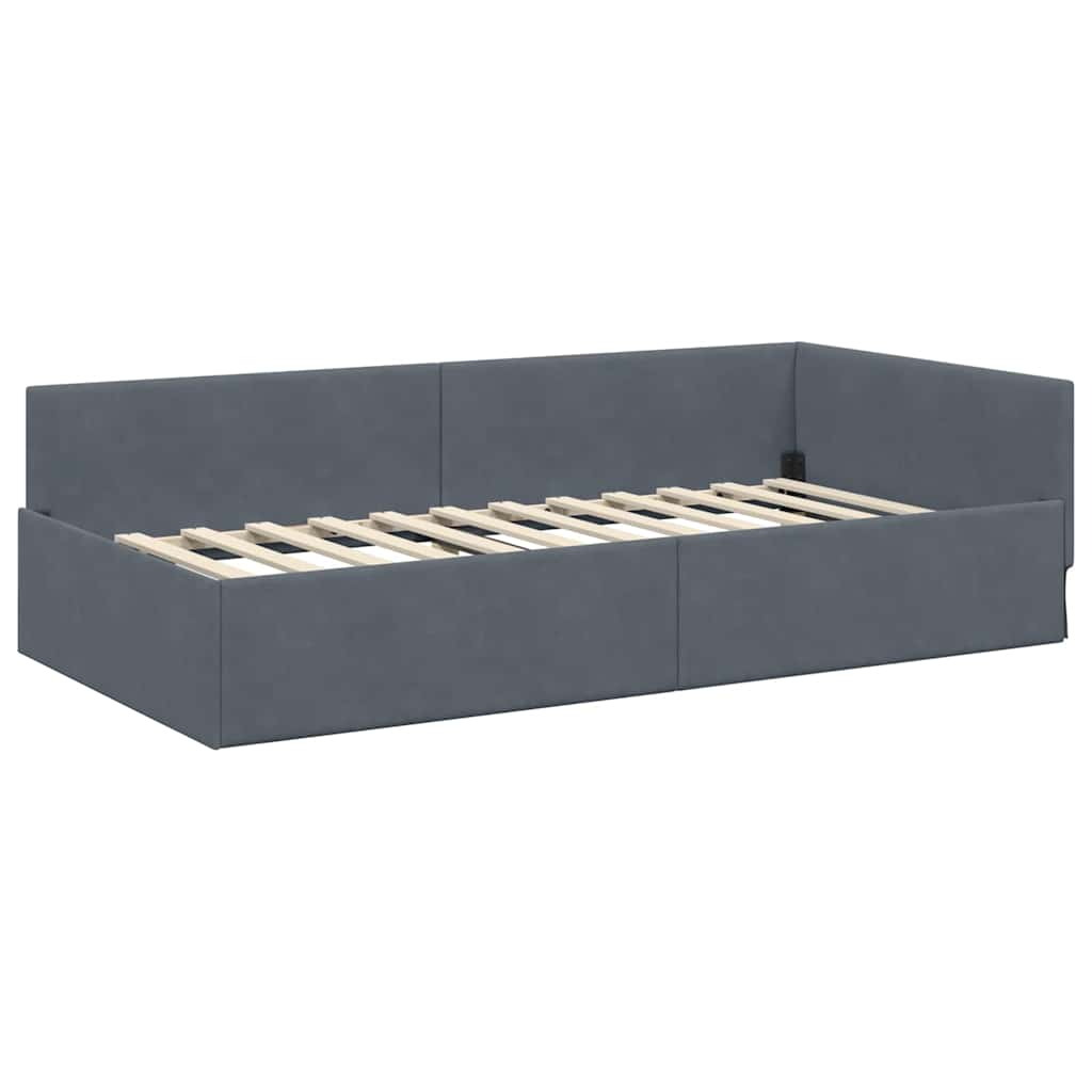 Rohový Rám Postele S Čelo 90 Cm X 190 Cm Samet