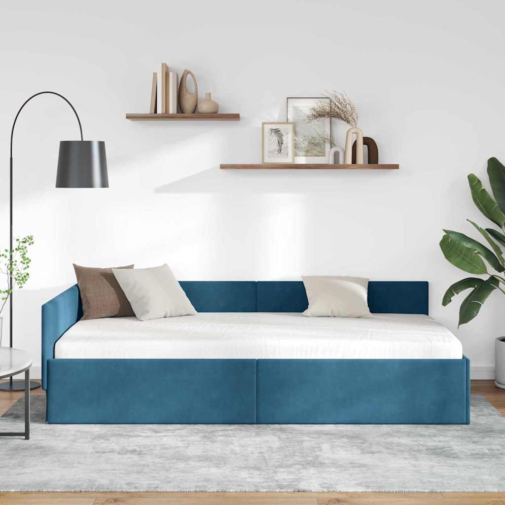 Rohový Rám Postele S Čelo 90 Cm X 200 Cm Samet