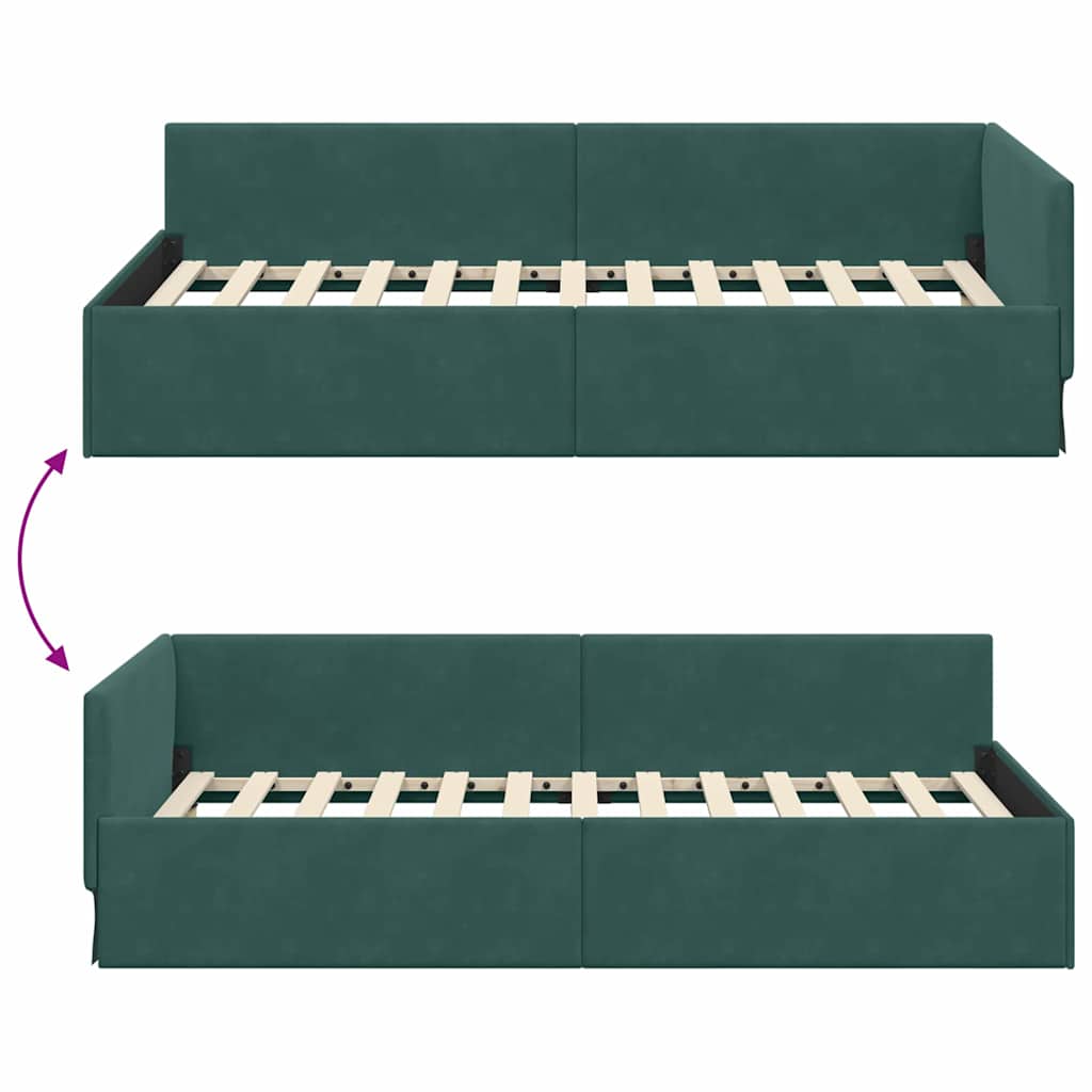 Rohový Rám Postele S Čelo 90 Cm X 200 Cm Samet