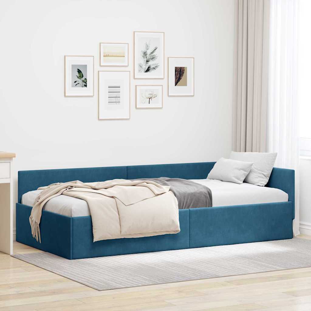 Rohový Rám Postele S Čelo 100 Cm X 200 Cm Samet