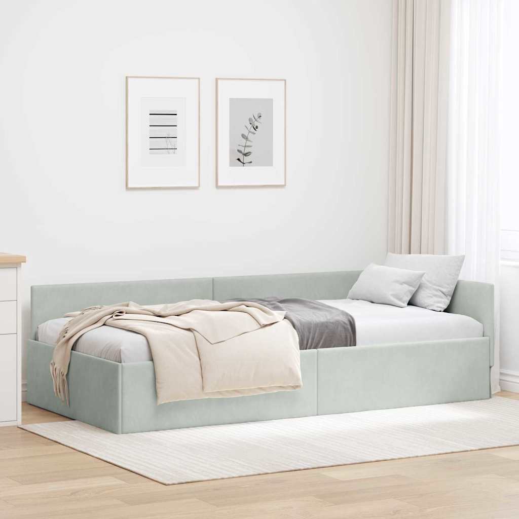Rohový Rám Postele S Čelo 100 Cm X 200 Cm Samet