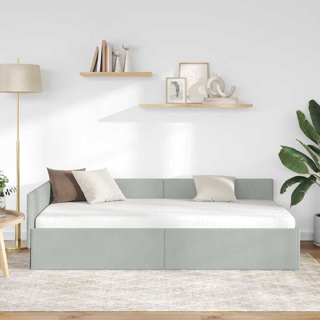 Rohový Rám Postele S Čelo 100 Cm X 200 Cm Samet