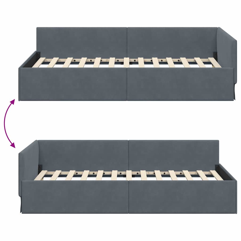 Rohový Rám Postele S Čelo 100 Cm X 200 Cm Samet