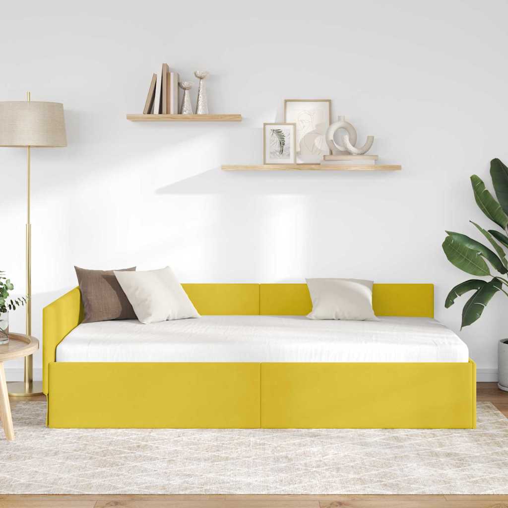 Rohový Rám Postele S Čelo 100 Cm X 200 Cm Samet
