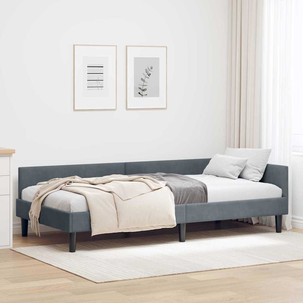 Rohový Rám Postele S Čelo 90 Cm X 190 Cm Samet