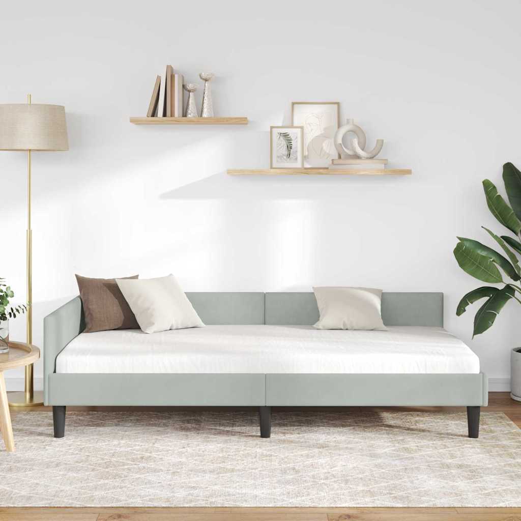 Rohový Rám Postele S Čelo 90 Cm X 200 Cm Samet