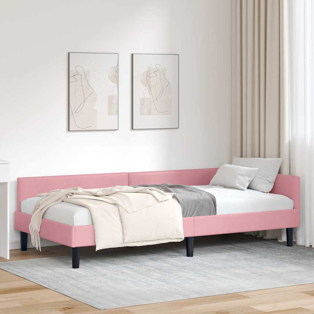 Rohový Rám Postele S Čelo 90 Cm X 200 Cm Samet