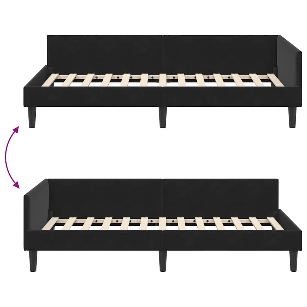 Rohový Rám Postele S Čelo 90 Cm X 200 Cm Samet