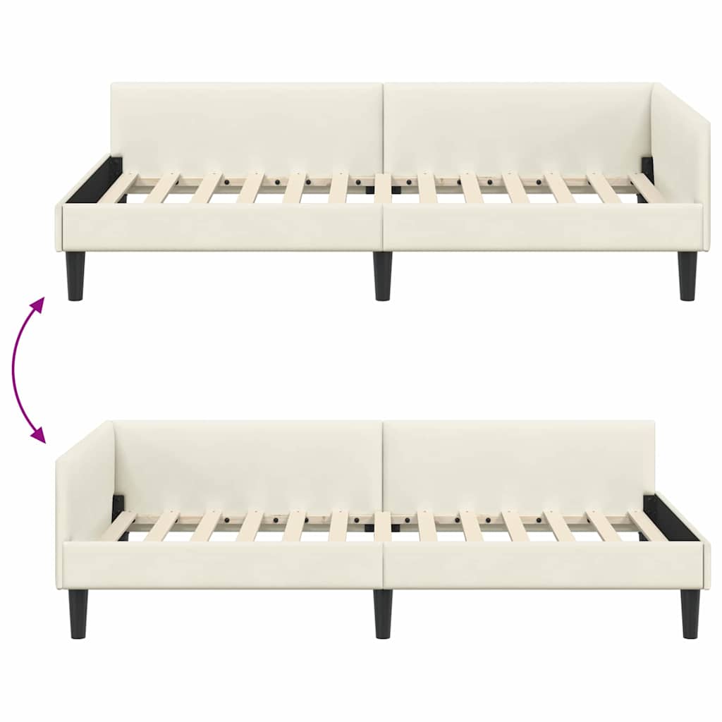 Rohový Rám Postele S Čelo 90 Cm X 200 Cm Samet