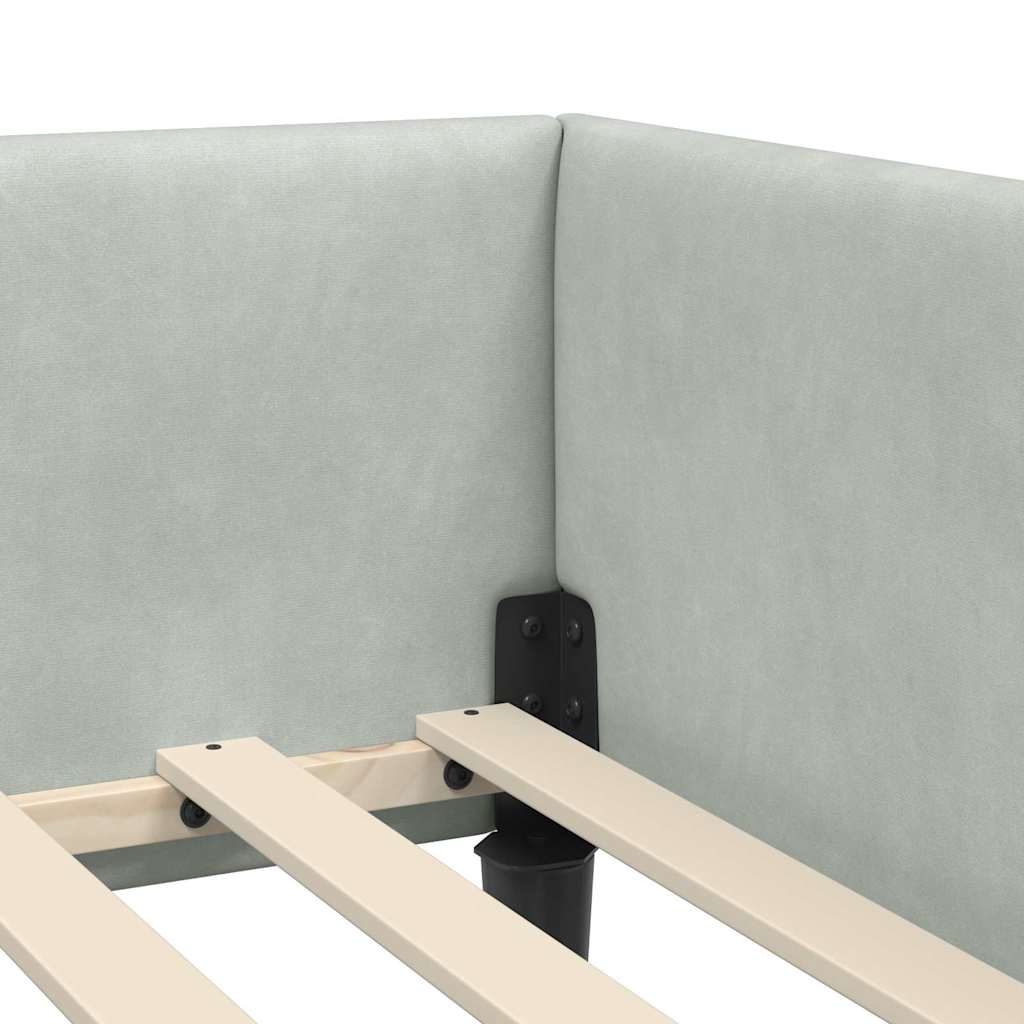 Rohový Rám Postele S Čelo 100 Cm X 200 Cm Samet