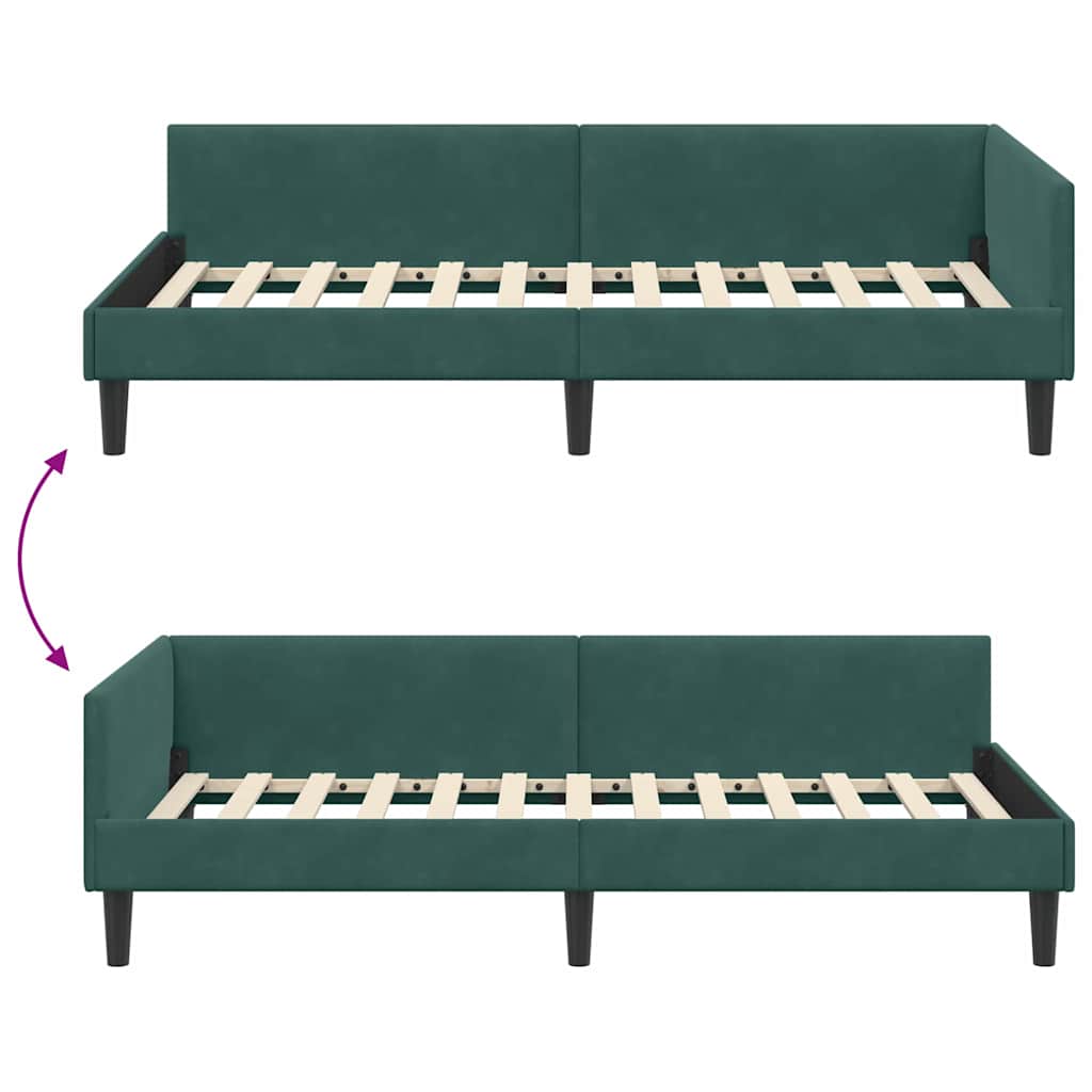 Rohový Rám Postele S Čelo 100 Cm X 200 Cm Samet