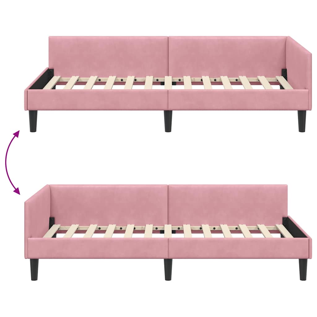 Rohový Rám Postele S Čelo 100 Cm X 200 Cm Samet
