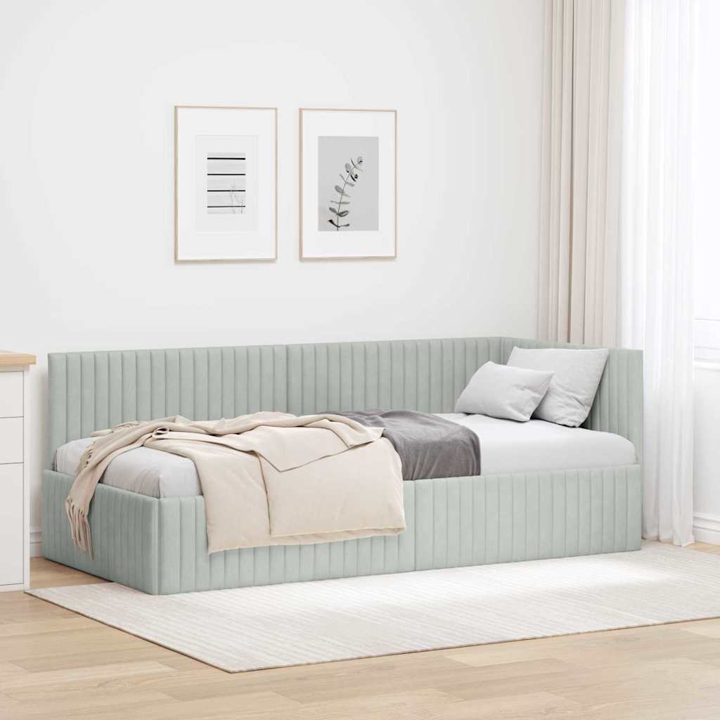 Rohový Rám Postele S Čelo 90 Cm X 190 Cm Samet