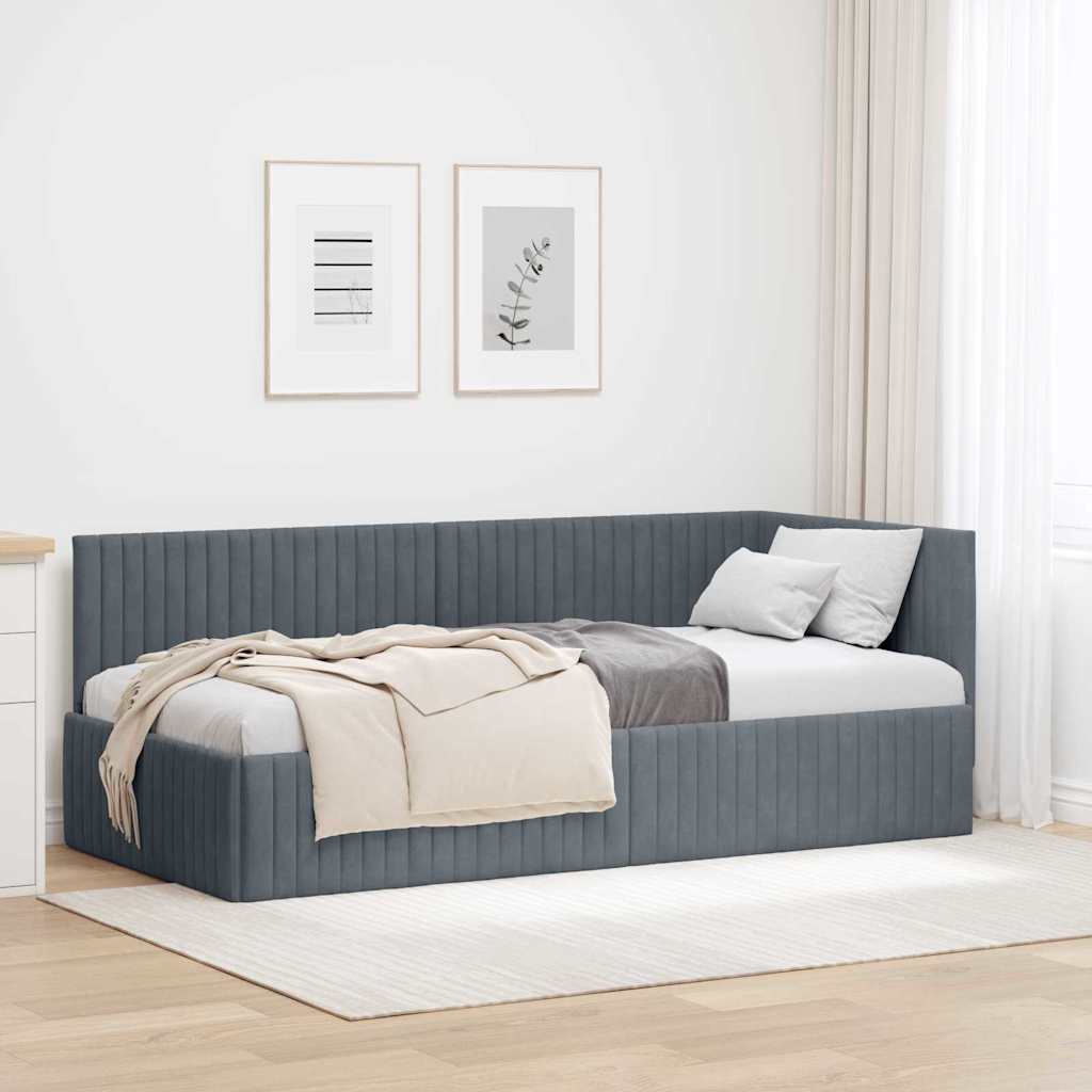 Rohový Rám Postele S Čelo 90 Cm X 190 Cm Samet