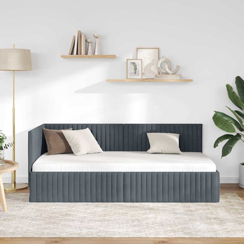 Rohový Rám Postele S Čelo 90 Cm X 190 Cm Samet