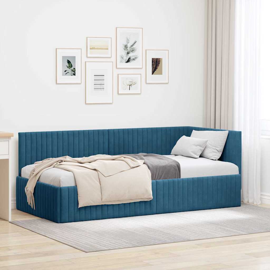 Rohový Rám Postele S Čelo 90 Cm X 200 Cm Samet