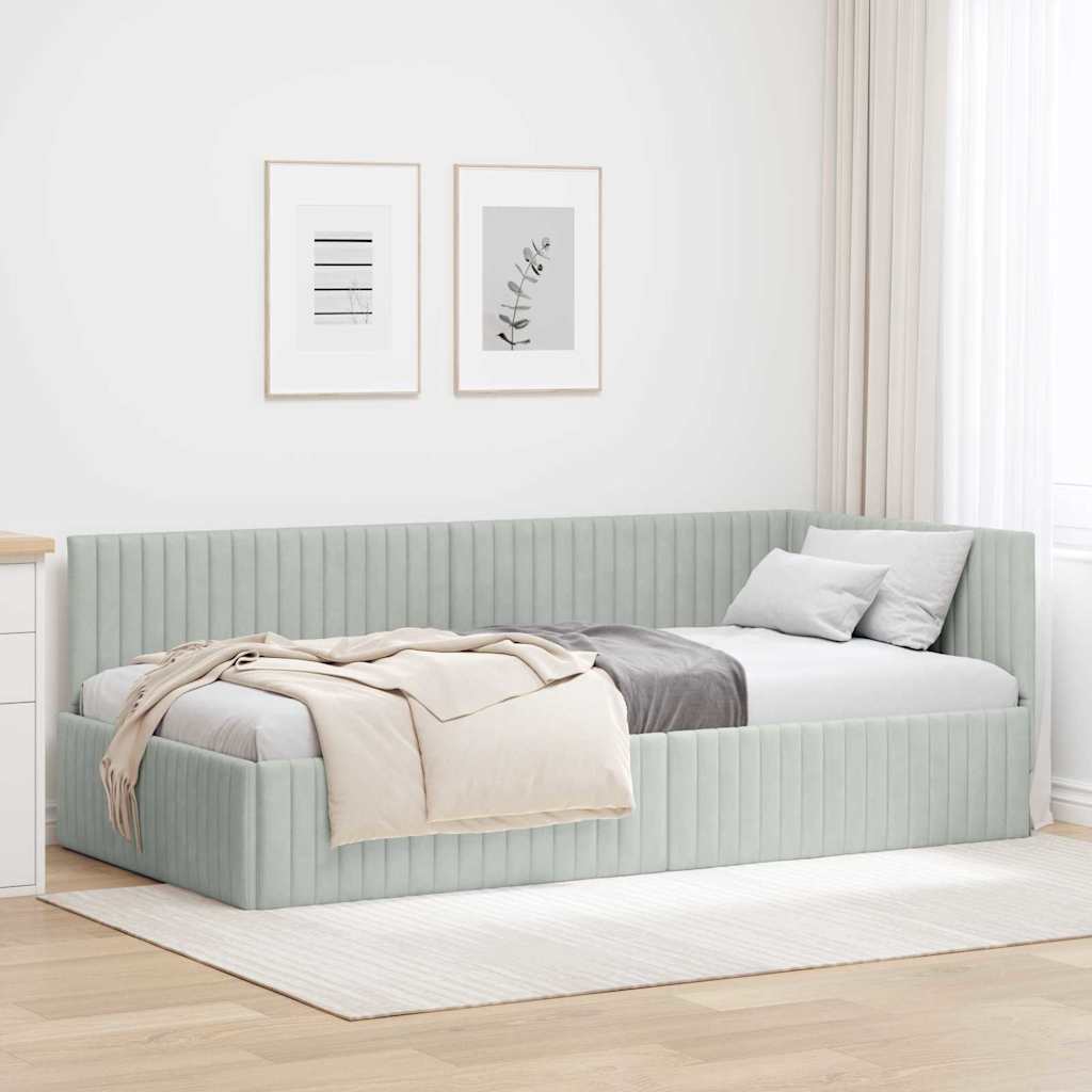 Rohový Rám Postele S Čelo 90 Cm X 200 Cm Samet
