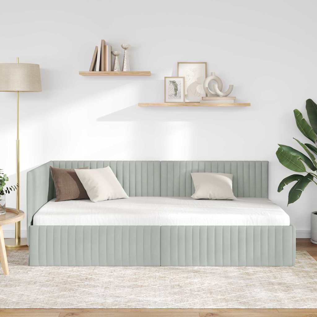 Rohový Rám Postele S Čelo 90 Cm X 200 Cm Samet