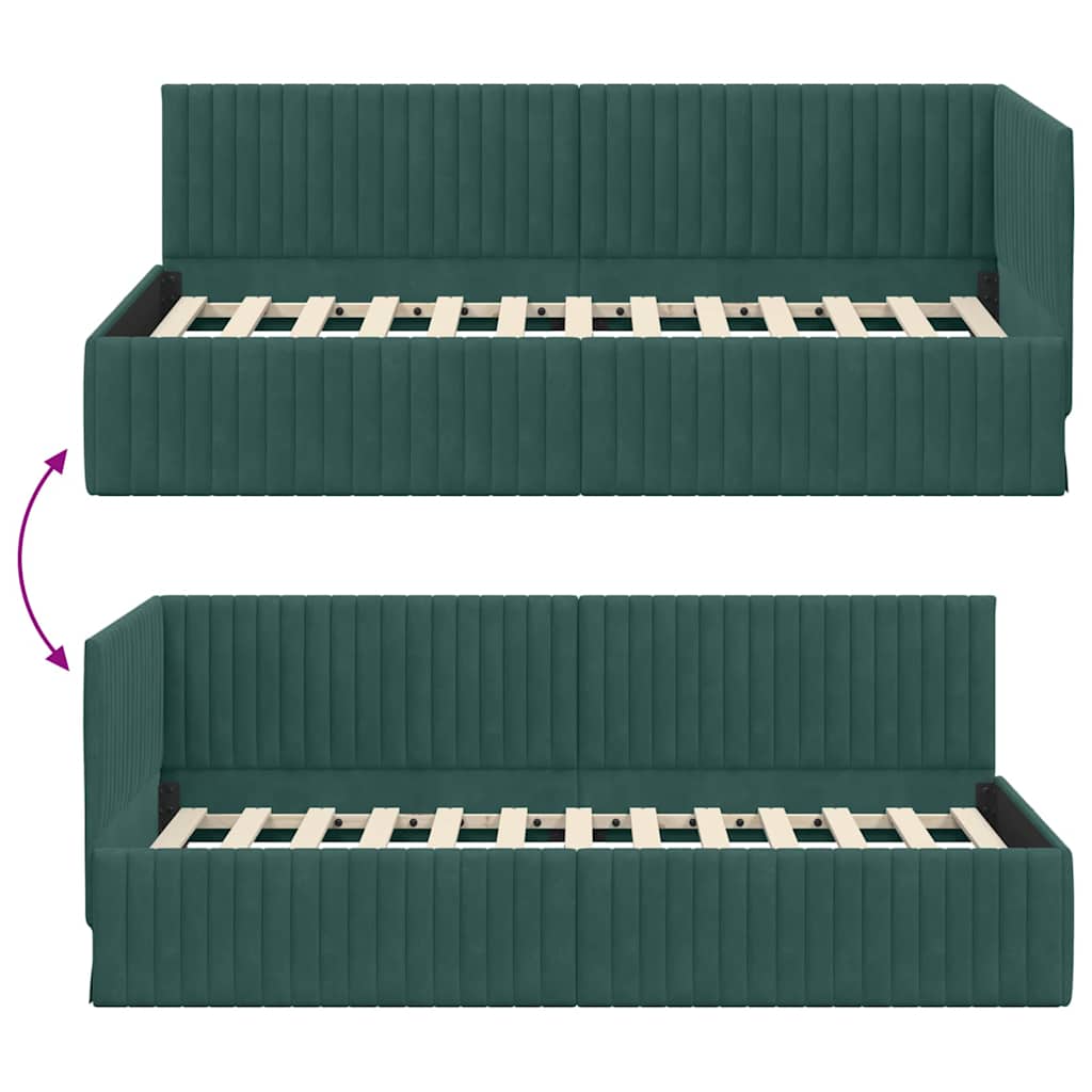 Rohový Rám Postele S Čelo 90 Cm X 200 Cm Samet