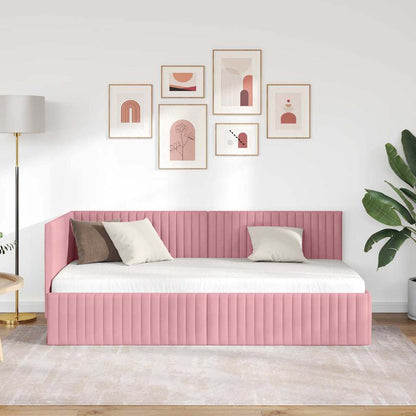 Rohový Rám Postele S Čelo 90 Cm X 200 Cm Samet