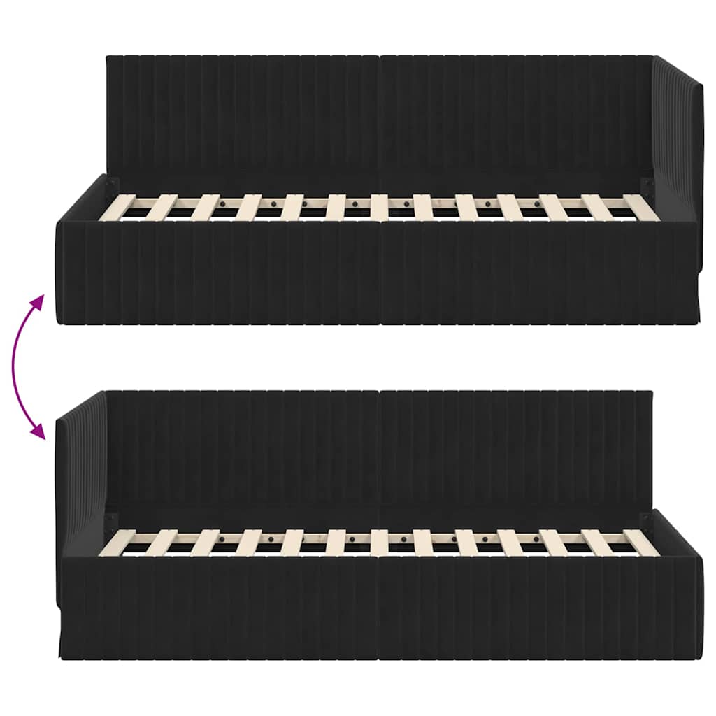 Rohový Rám Postele S Čelo 90 Cm X 200 Cm Samet