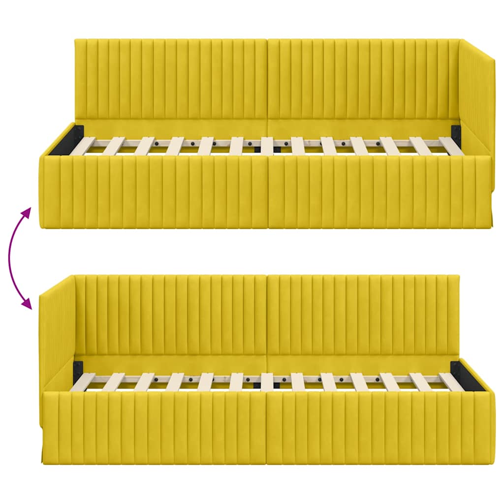 Rohový Rám Postele S Čelo 90 Cm X 200 Cm Samet