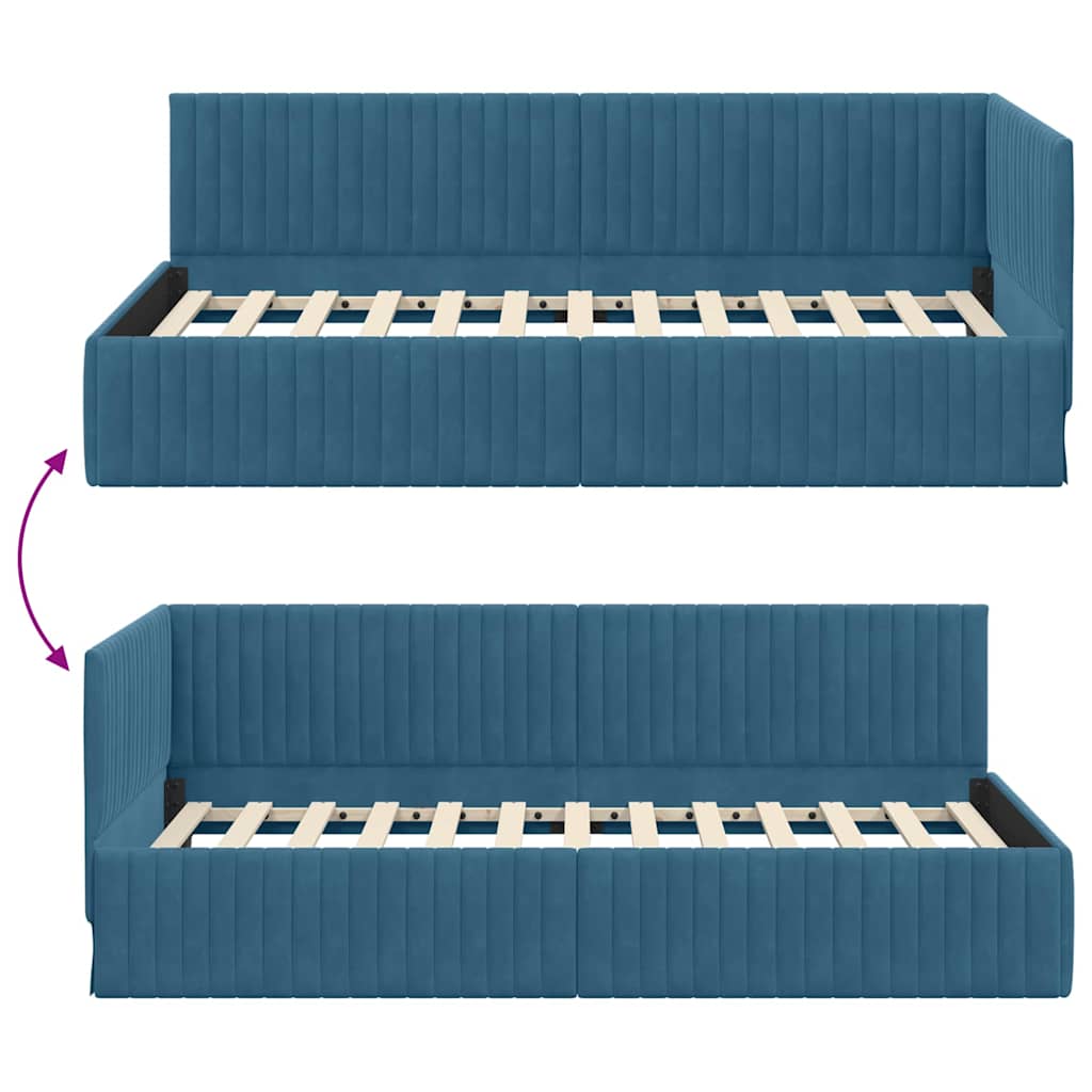 Rohový Rám Postele S Čelo 100 Cm X 200 Cm Samet