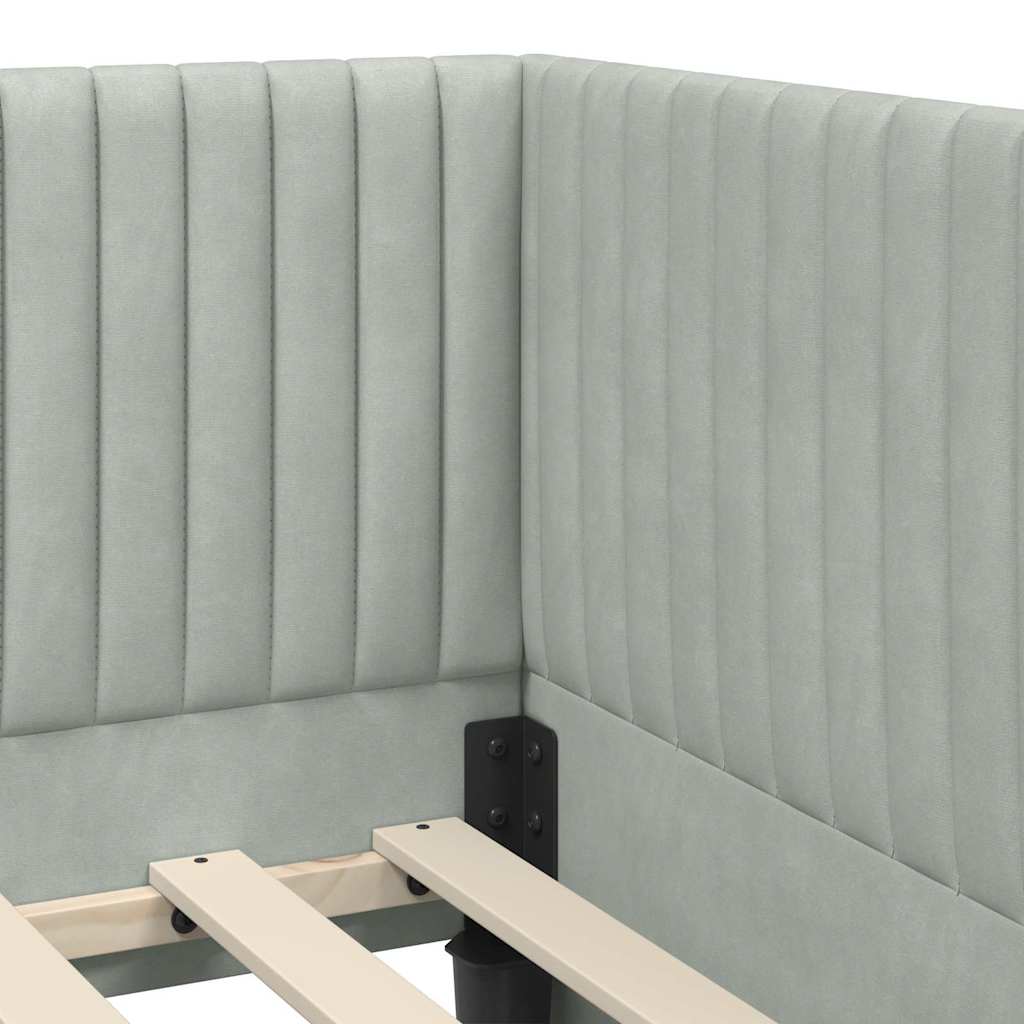 Rohový Rám Postele S Čelo 100 Cm X 200 Cm Samet