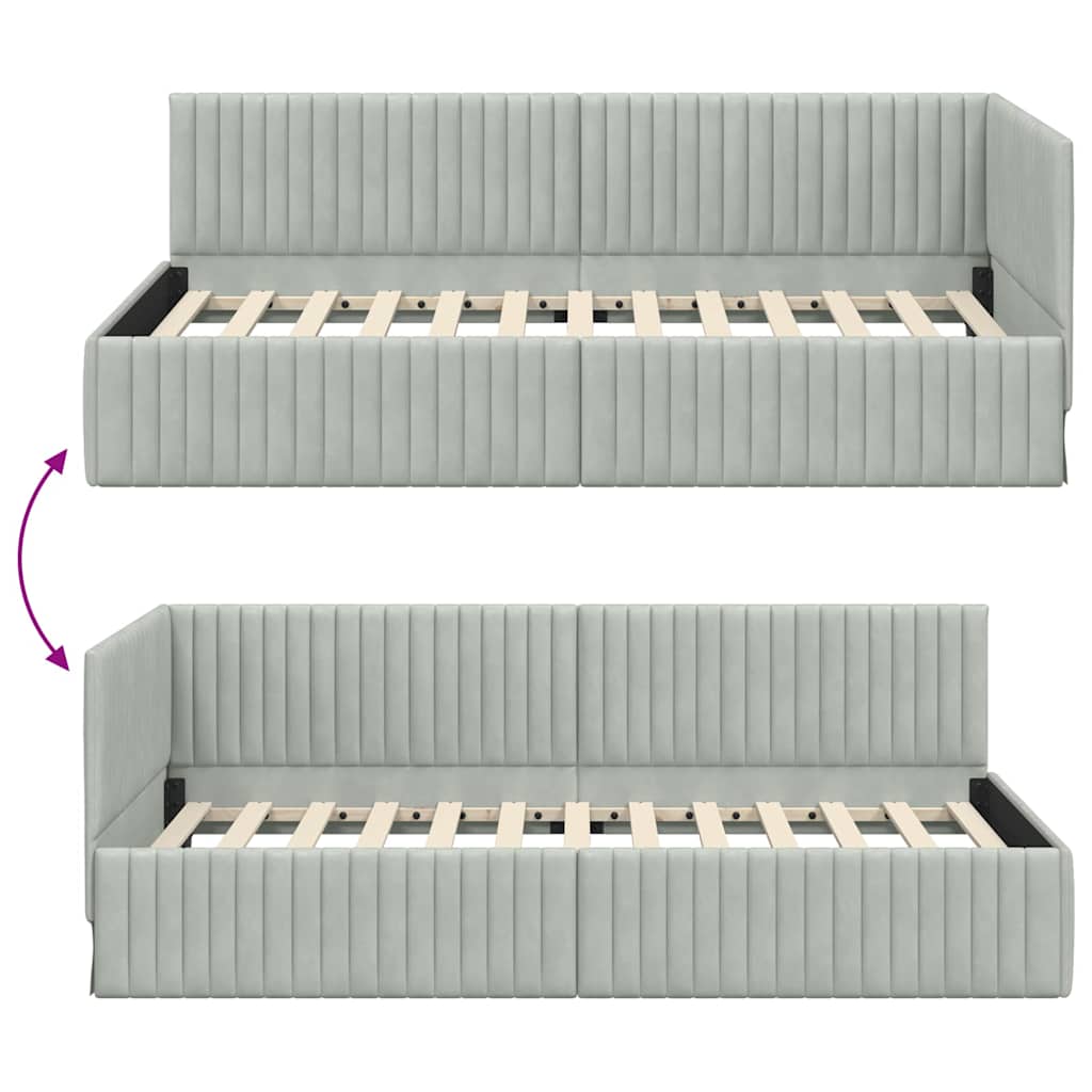 Rohový Rám Postele S Čelo 100 Cm X 200 Cm Samet