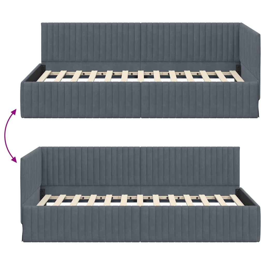 Rohový Rám Postele S Čelo 100 Cm X 200 Cm Samet