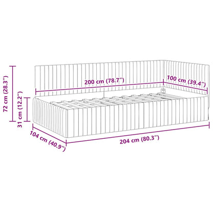 Rohový Rám Postele S Čelo 100 Cm X 200 Cm Samet