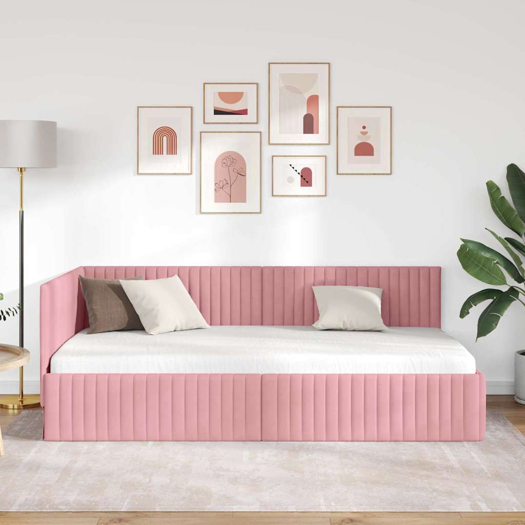 Rohový Rám Postele S Čelo 100 Cm X 200 Cm Samet