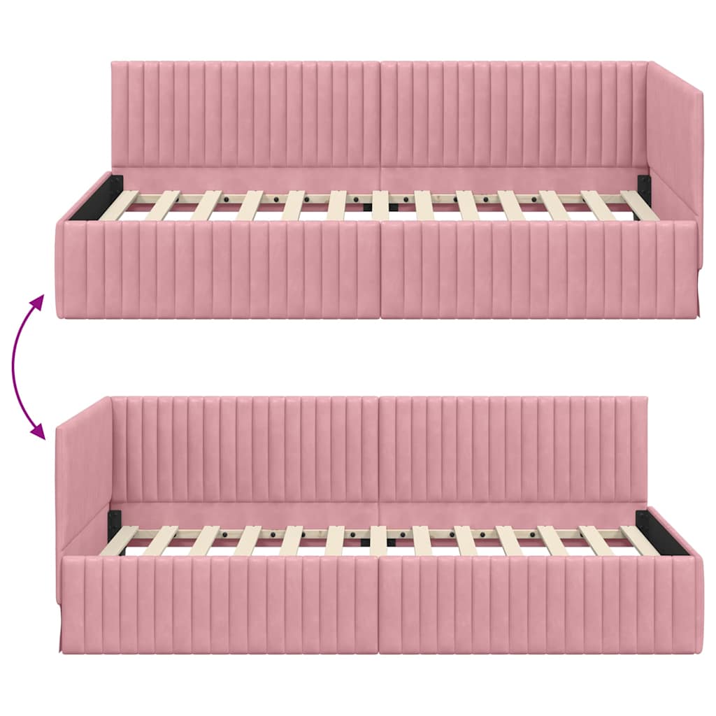 Rohový Rám Postele S Čelo 100 Cm X 200 Cm Samet