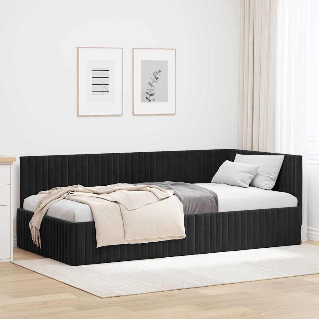 Rohový Rám Postele S Čelo 100 Cm X 200 Cm Samet