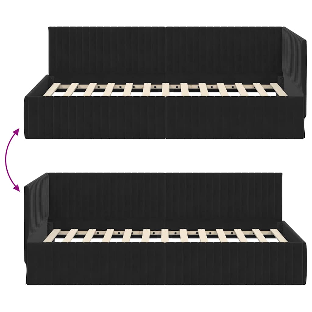 Rohový Rám Postele S Čelo 100 Cm X 200 Cm Samet