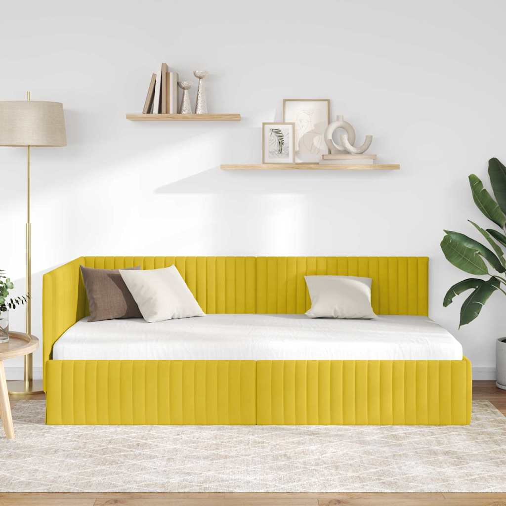 Rohový Rám Postele S Čelo 100 Cm X 200 Cm Samet