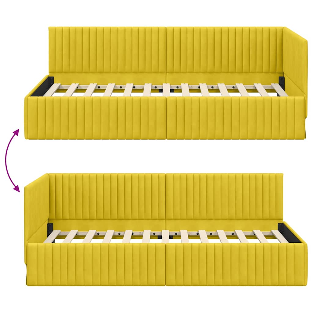Rohový Rám Postele S Čelo 100 Cm X 200 Cm Samet