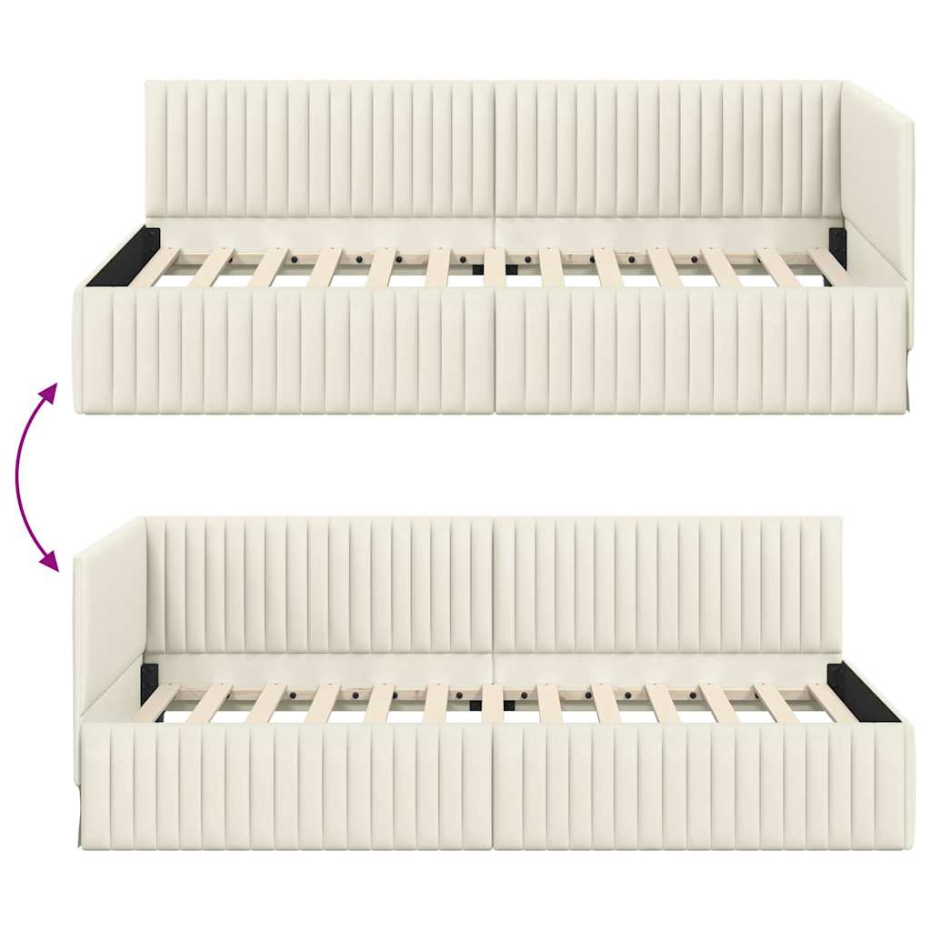 Rohový Rám Postele S Čelo 100 Cm X 200 Cm Samet