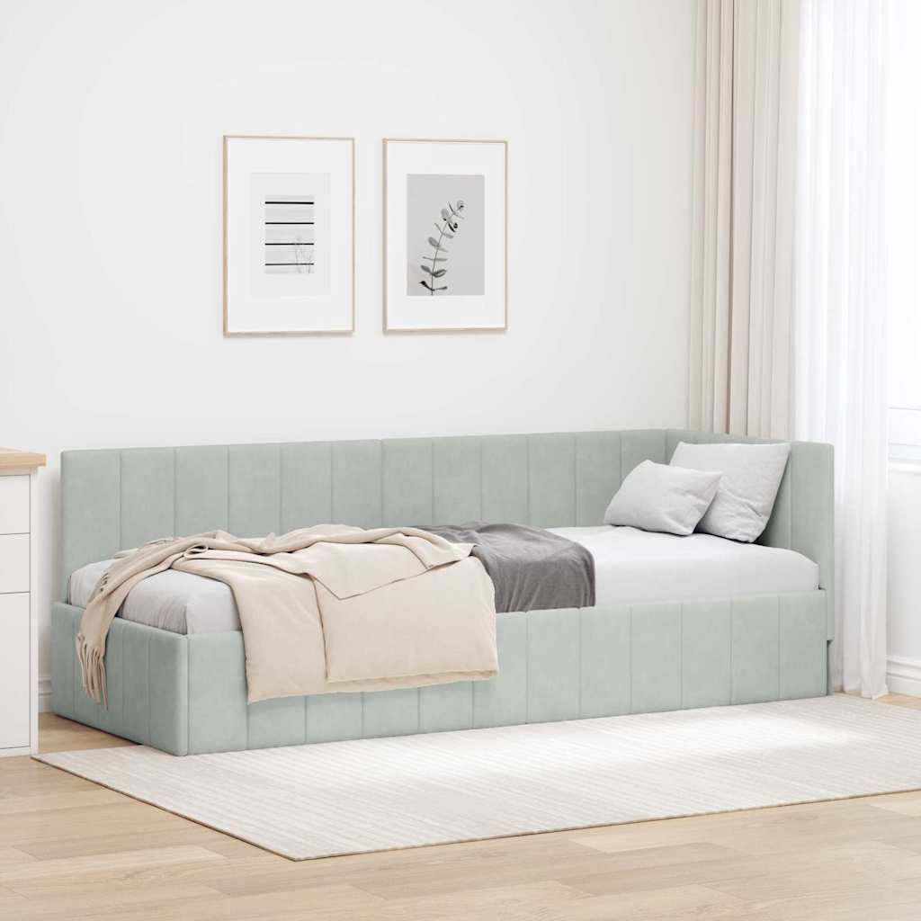 Rohový Rám Postele S Čelo 80 Cm X 200 Cm Samet