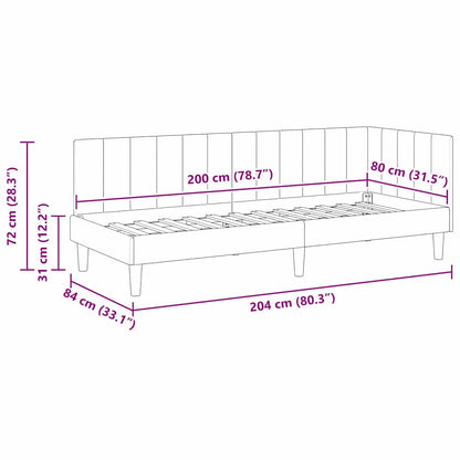 Rohový Rám Postele S Čelo 80 Cm X 200 Cm Samet