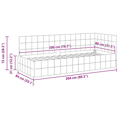 Rohový Rám Postele S Čelo 80 Cm X 200 Cm Samet