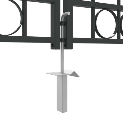 Brána Na Plot Assen 401 X 175,5 Cm Ocel Šedá Zamykatelné
