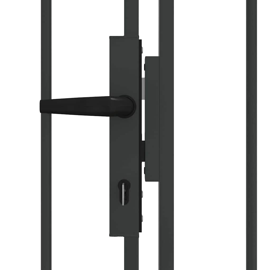 Brána Na Plot Assen 401 X 200 Cm Ocel Šedá Zamykatelné