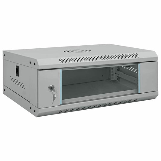 Síťový Kabinet S Úložištěm Šedá 53 X 35 X 21 Cm Ocel