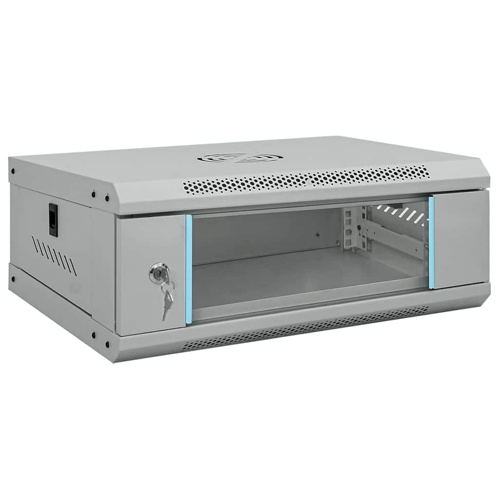 Síťový Kabinet S Úložištěm Šedá 53 X 35 X 21 Cm Ocel