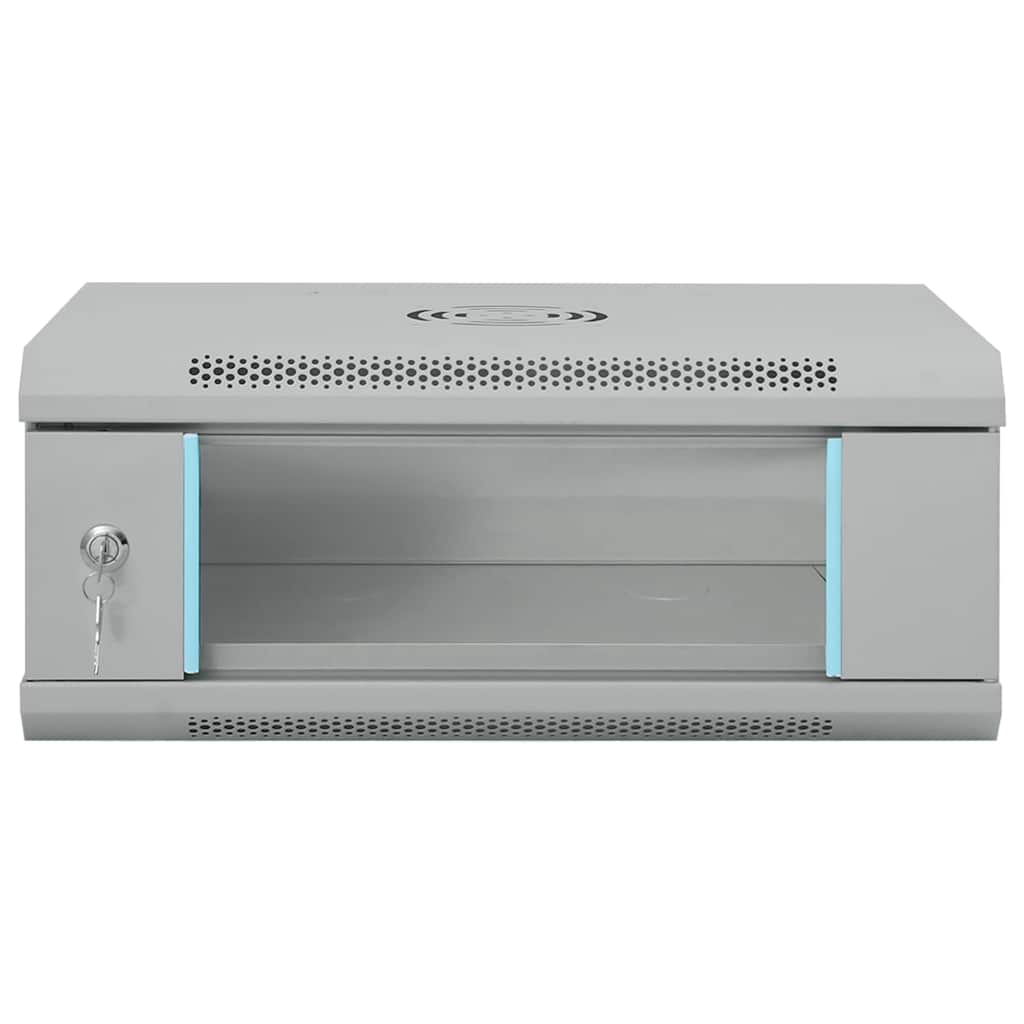 Síťový Kabinet S Úložištěm Šedá 53 X 35 X 21 Cm Ocel