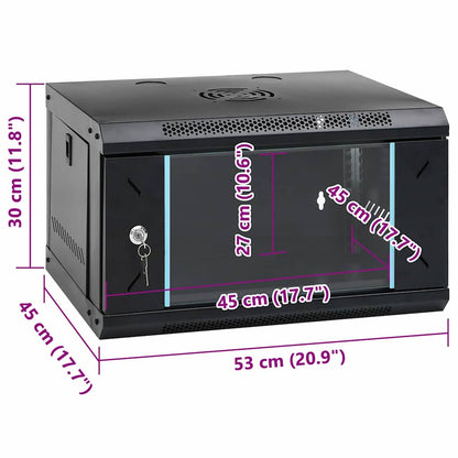 Síťový Kabinet S Úložištěm Černá 53 X 45 X 30 Cm Ocel