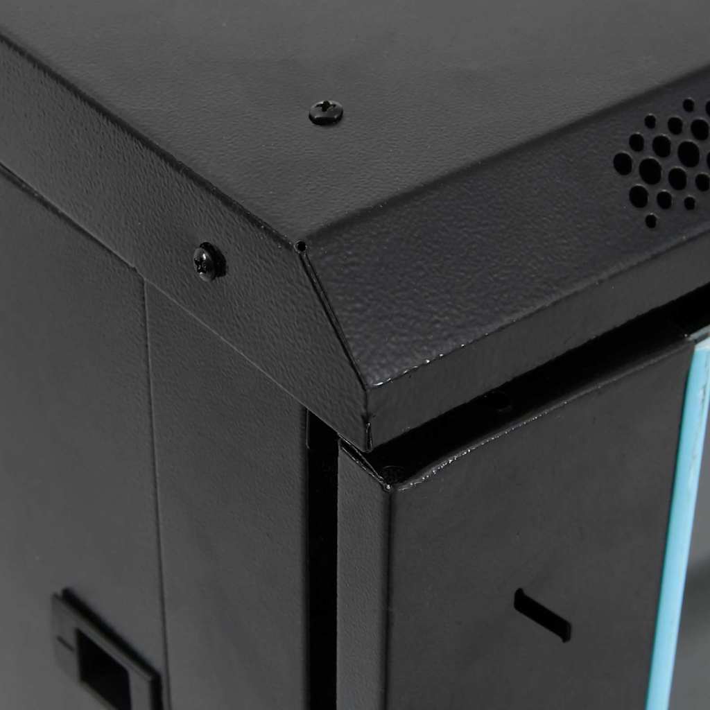 Síťový Kabinet S Úložištěm Černá 60 X 60 X 80 Cm Ocel