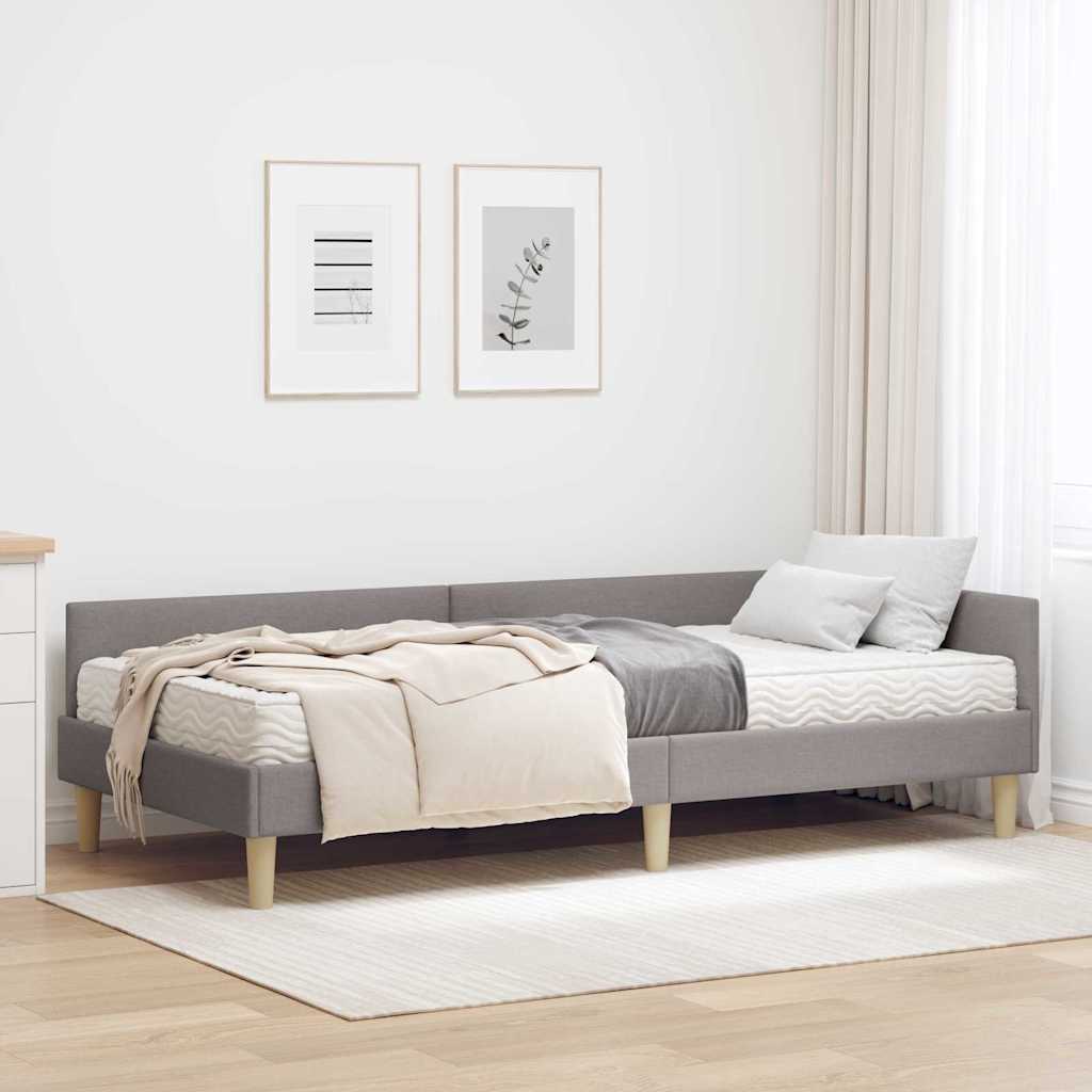 Rohový Rám Postele S Matrací Jiný S Čelo 2 Ks Textil